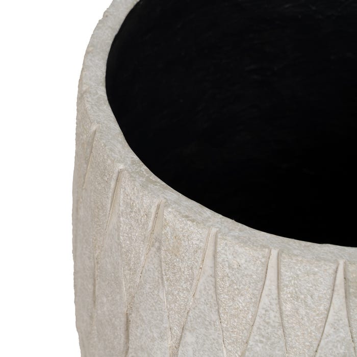 S/2 Vaso de Magnésio Creme Decoração 36 X 36 X 50 Cm