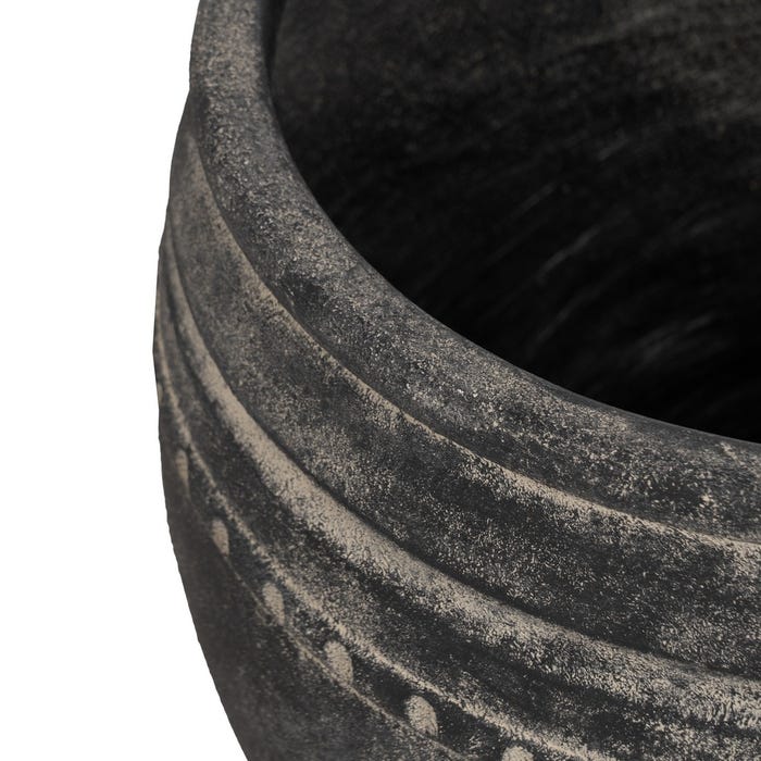 Decoração para vaso de flores em magnésio preto S/3 47 x 47 x 38,50 cm