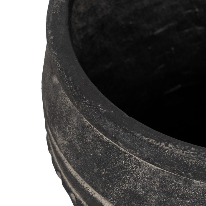 Decoração para vaso de flores em magnésio preto S/3 47 x 47 x 47 cm
