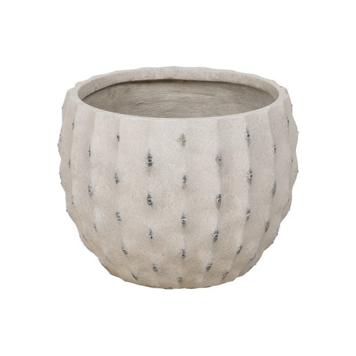 Decoração para vaso de flores em magnésio creme S/3 47 x 47 x 37,50 cm