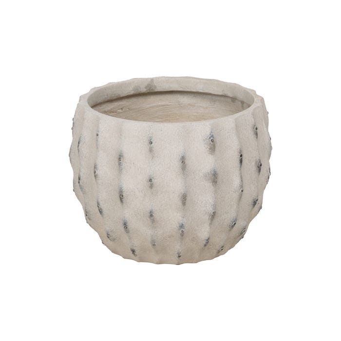 Decoração para vaso de flores em magnésio creme S/3 47 x 47 x 37,50 cm