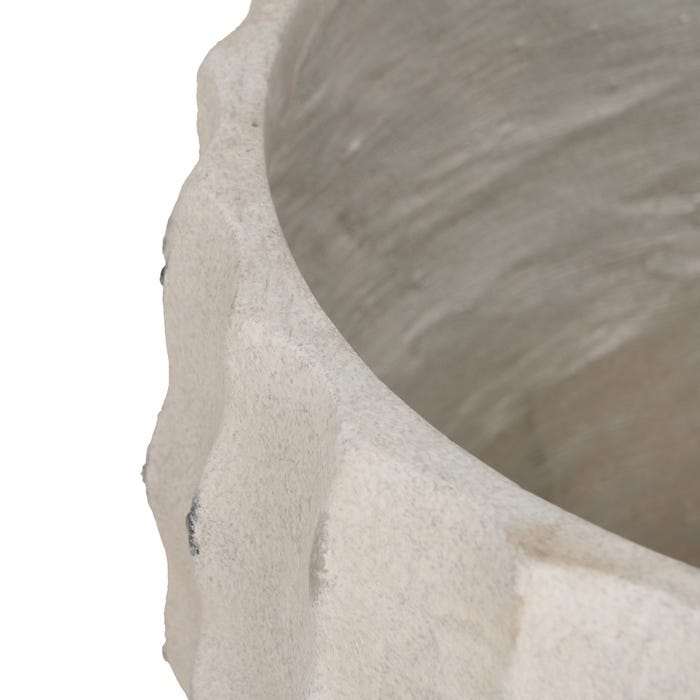 Decoração para vaso de flores em magnésio creme S/3 47 x 47 x 37,50 cm