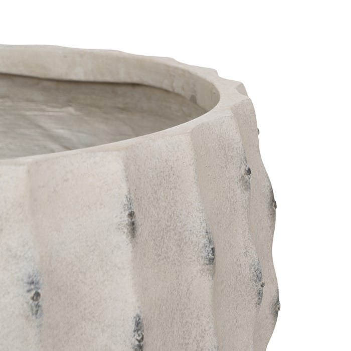 Decoração para vaso de flores em magnésio creme S/3 47 x 47 x 37,50 cm