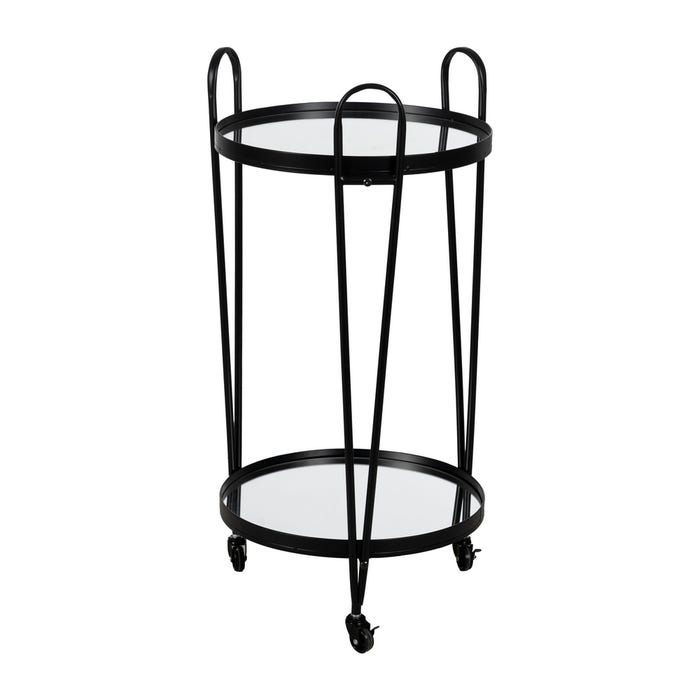 Camarera Negro Metal-Cristal Decoración 40 X 40 X 82,50 Cm