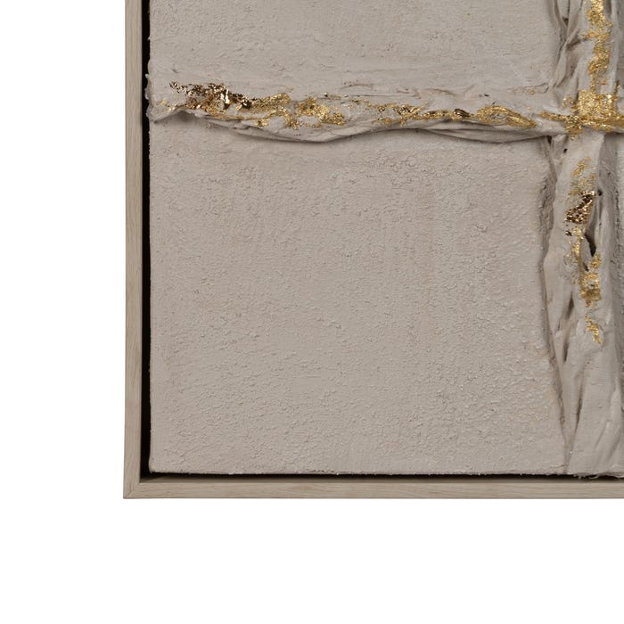 Cuadro Relieve Lienzo Decoración 80 X 3,50 X 120 Cm