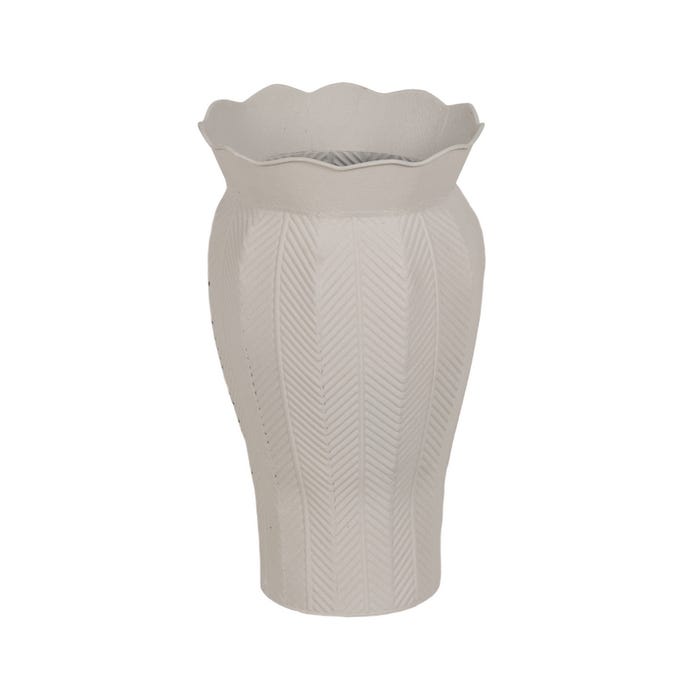 S/2 Maceteros Blanco Metal Decoración 25,50 X 25,50 X 44,50