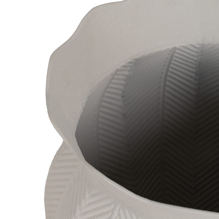 S/2 Maceteros Blanco Metal Decoración 25,50 X 25,50 X 44,50