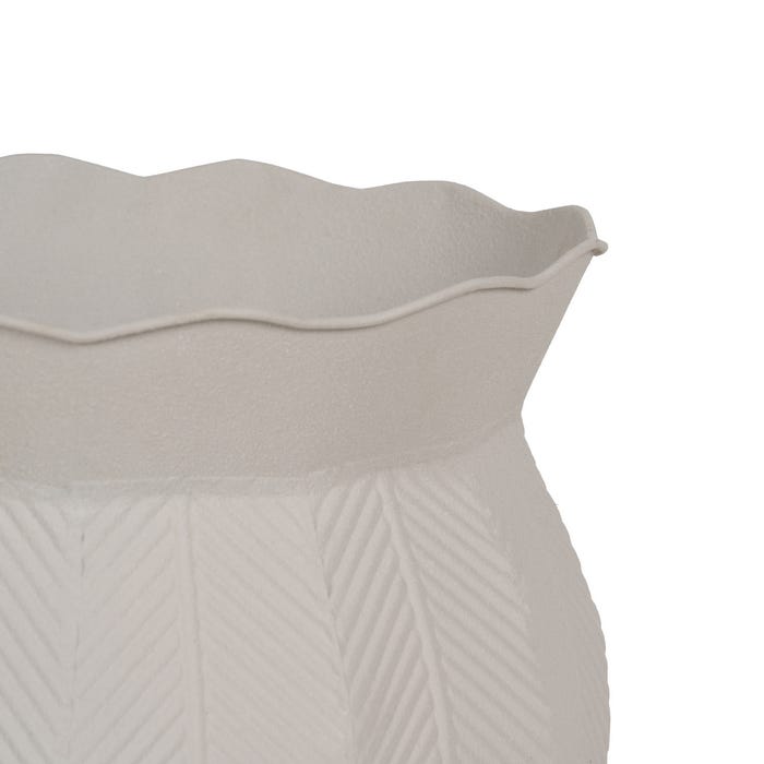S/2 Maceteros Blanco Metal Decoración 25,50 X 25,50 X 44,50