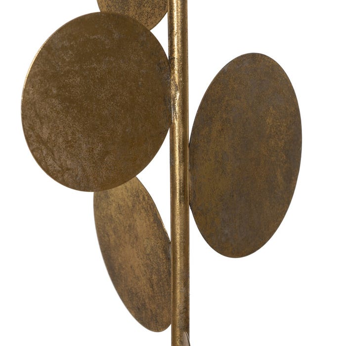 Decoração de porta-velas em metal dourado 20,50 x 20,50 x 88,50 cm
