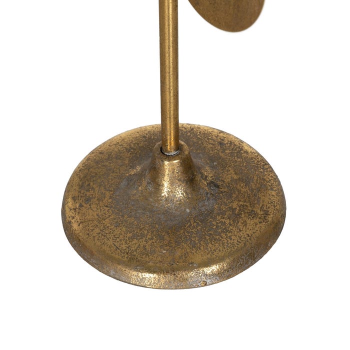 Decoração de porta-velas em metal dourado 20,50 x 20,50 x 88,50 cm