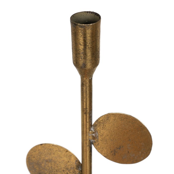 Decoração de porta-velas em metal dourado 19,50 x 19,50 x 103,50 cm