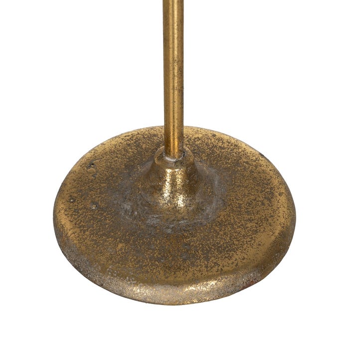 Decoração de porta-velas em metal dourado 19,50 x 19,50 x 103,50 cm
