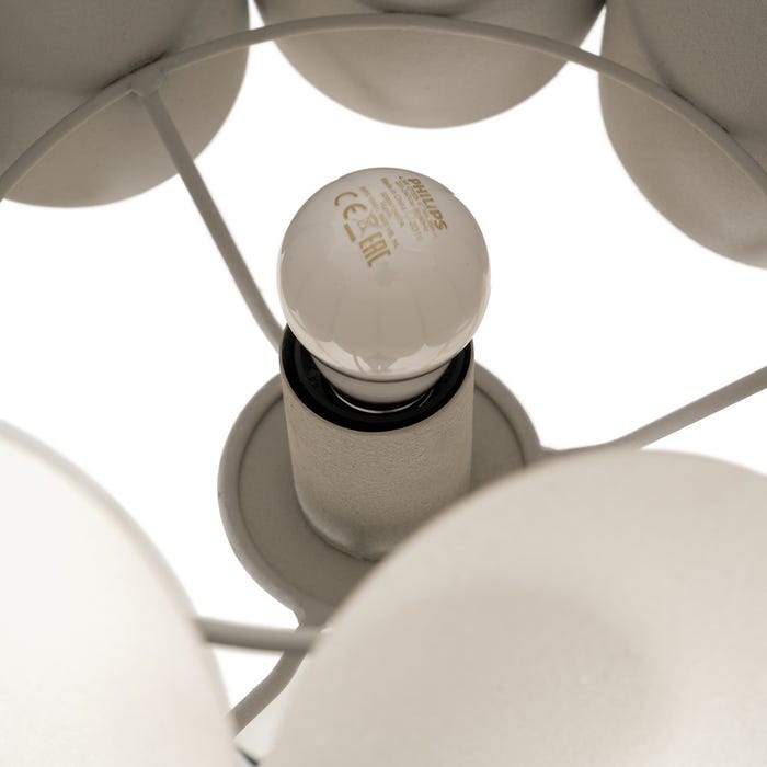 Lámpara Mesa Blanco Metal Iluminación 37 X 37 X 62 Cm