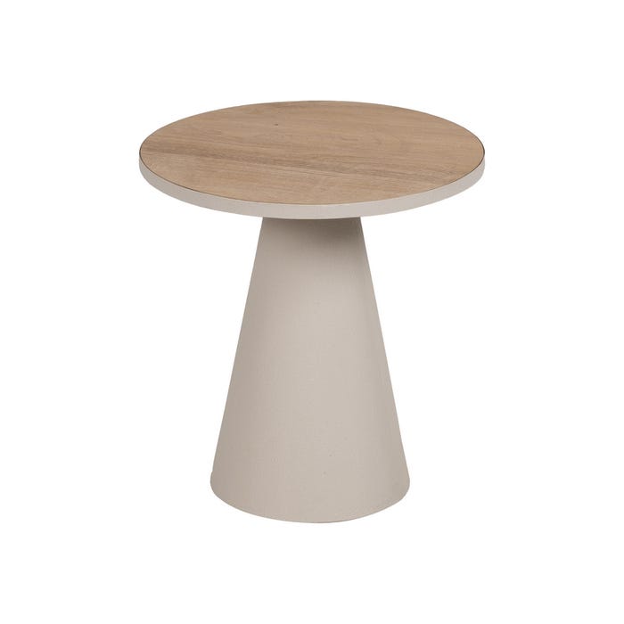 Mesita Natural-Blanco Dm-Metal 40,50 X 40,50 X 42,50 Cm