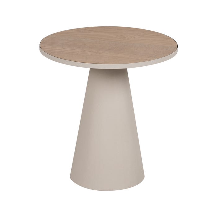Mesita Natural-Blanco Dm-Metal 51 X 51 X 53 Cm