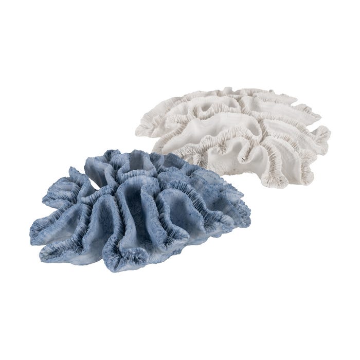 Figura Coral Blanco Resina Decoración 28 X 28 X 10 Cm