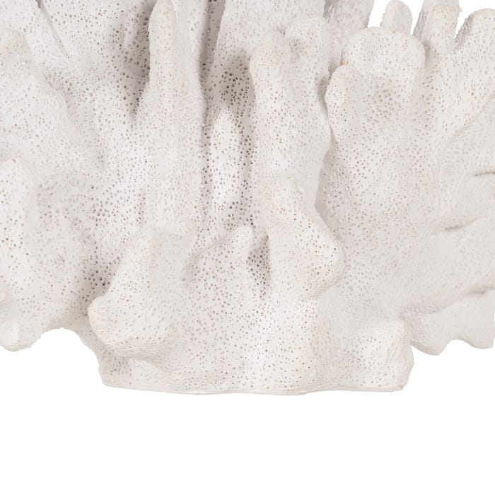 Figura Coral Blanco Resina Decoración 22,50 X 13 X 16 Cm