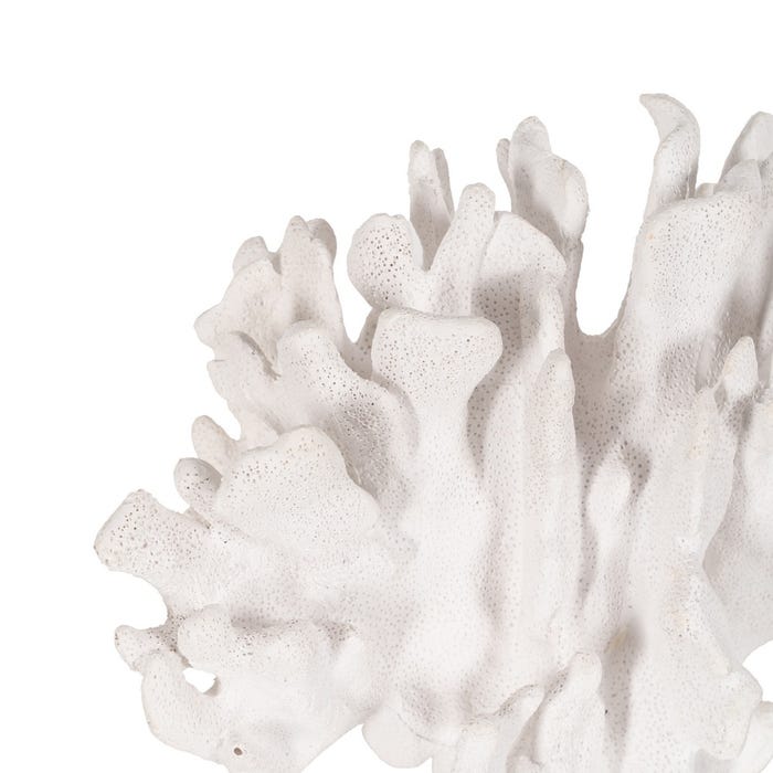 Figura Coral Blanco Resina Decoración 27,50 X 13,50 X 19,50