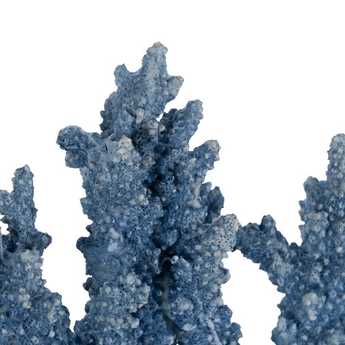 Figura Coral Azul Resina Decoración 34 X 13 X 27 Cm