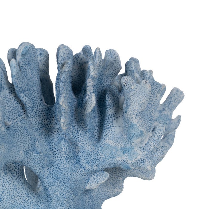 Figura Coral Azul Resina Decoración 27,50 X 13,50 X 19,50 Cm