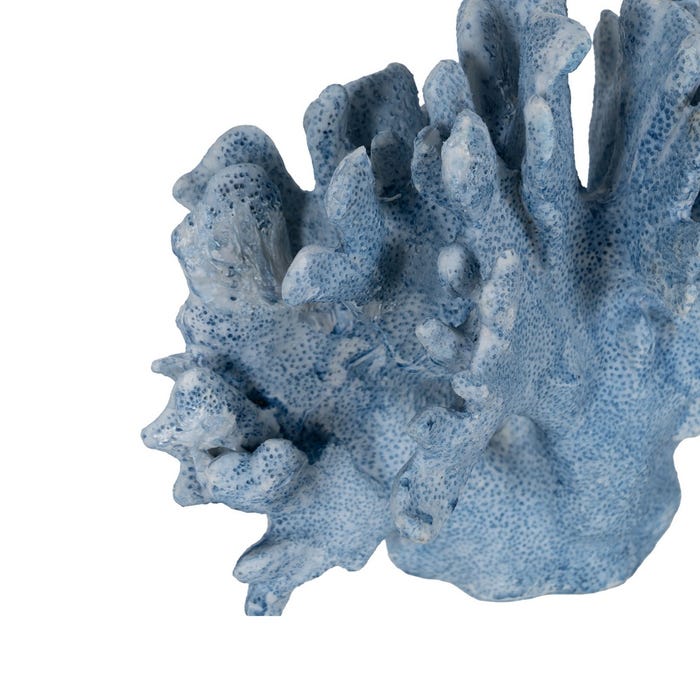 Figura Coral Azul Resina Decoración 27,50 X 13,50 X 19,50 Cm