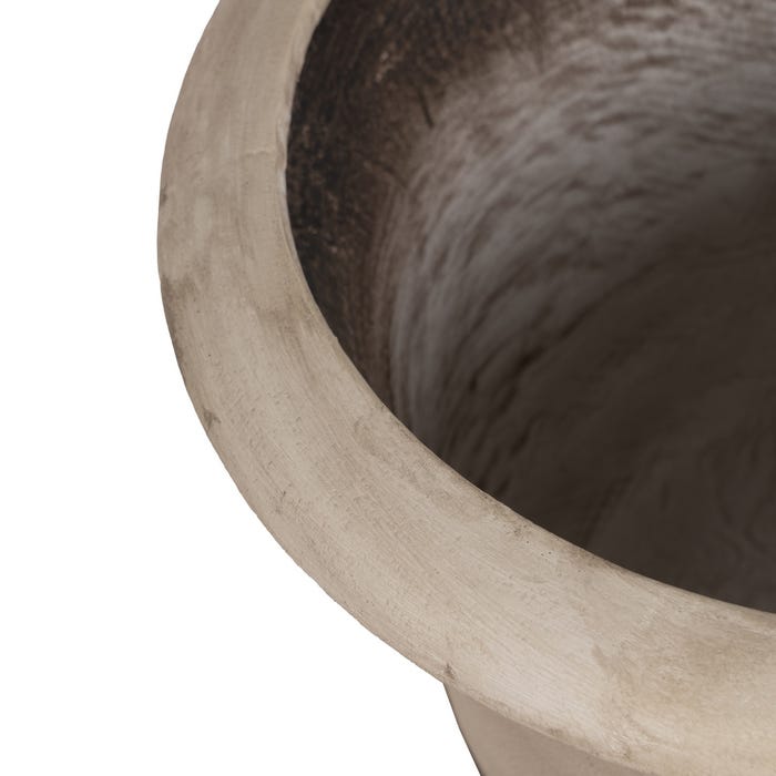 Vaso de fibra de magnésio bege 42 x 42 x 52 cm