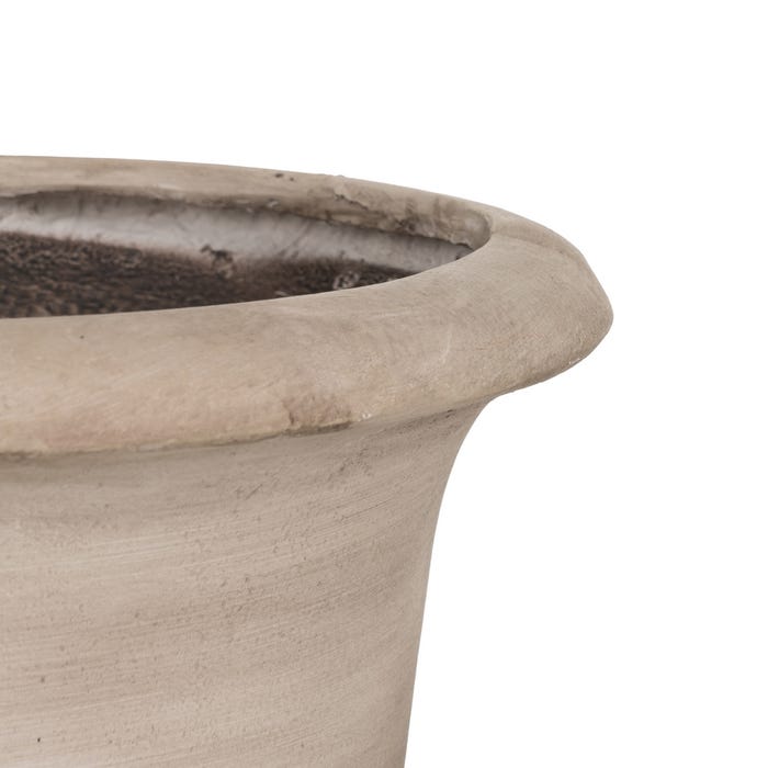 Vaso de fibra de magnésio bege 42 x 42 x 52 cm