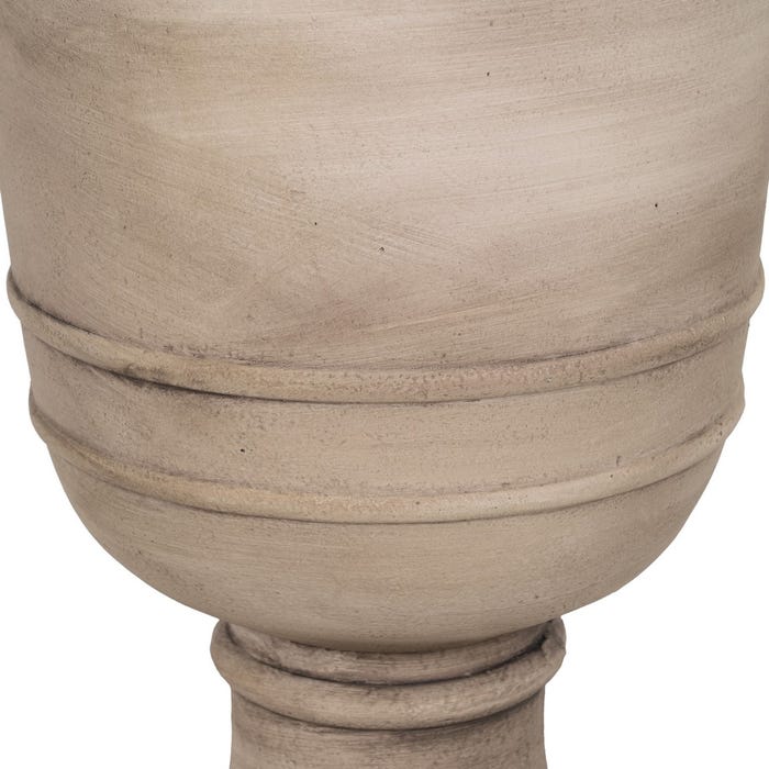 Vaso de fibra de magnésio bege 42 x 42 x 52 cm