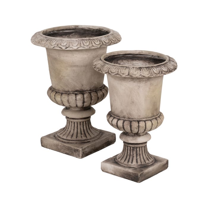 Vaso de fibra de magnésio bege 37 x 37 x 53,50 cm