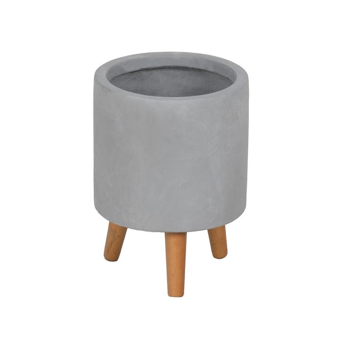 S/3 Maceteros Gris Fibra De Magnesio 36 X 36 X 56 Cm