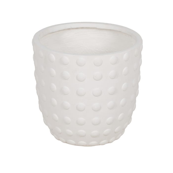 S/3 Maceteros Blanco Fibra De Magnesio 37 X 37 X 35,50 Cm