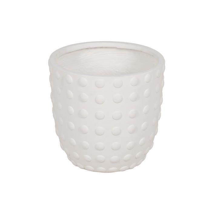 S/3 Maceteros Blanco Fibra De Magnesio 37 X 37 X 35,50 Cm