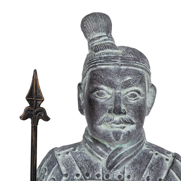 Magnesium Fiber Warrior Sculpture 38.50 X 34 X 122 Cm