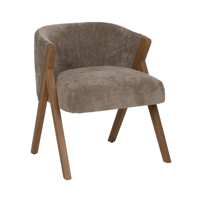 Taupe Birch Wood Chair Living Room 58 X 59.50 X 68.50 Cm