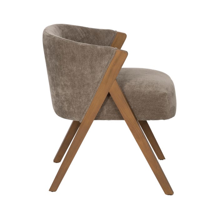 Taupe Birch Wood Chair Living Room 58 X 59.50 X 68.50 Cm