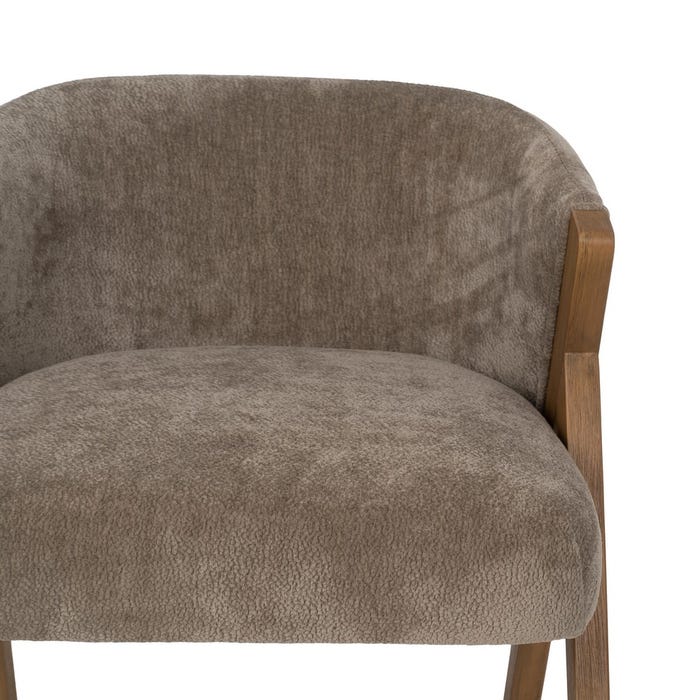 Taupe Birch Wood Chair Living Room 58 X 59.50 X 68.50 Cm