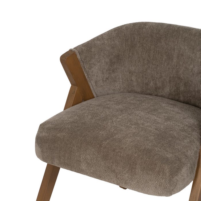 Taupe Birch Wood Chair Living Room 58 X 59.50 X 68.50 Cm