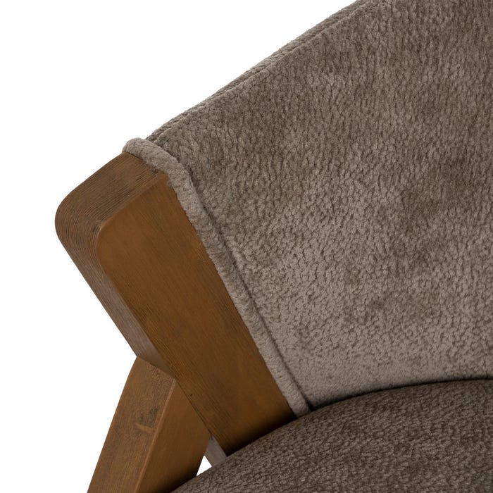 Taupe Birch Wood Chair Living Room 58 X 59.50 X 68.50 Cm