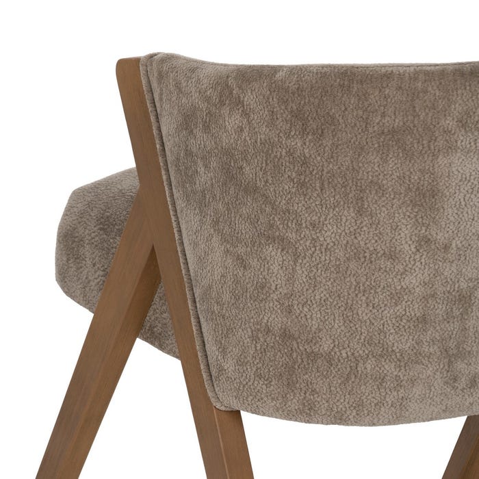 Taupe Birch Wood Chair Living Room 58 X 59.50 X 68.50 Cm