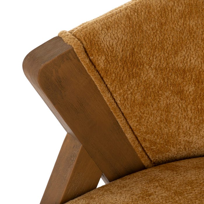 Yellow Birch Wood Living Room Chair 58 X 59.50 X 68.50 Cm