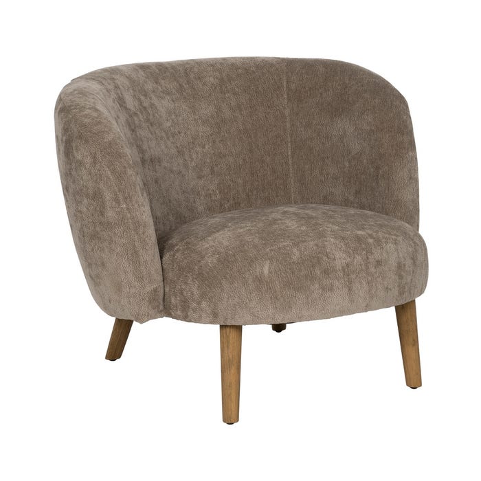 Taupe Birch Wood Armchair Living Room 85 x 79 x 66 cm