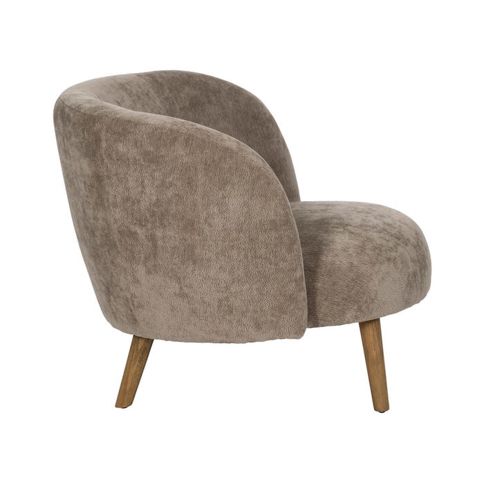 Taupe Birch Wood Armchair Living Room 85 x 79 x 66 cm