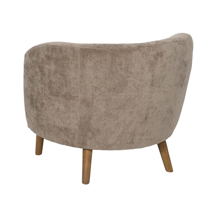 Taupe Birch Wood Armchair Living Room 85 x 79 x 66 cm