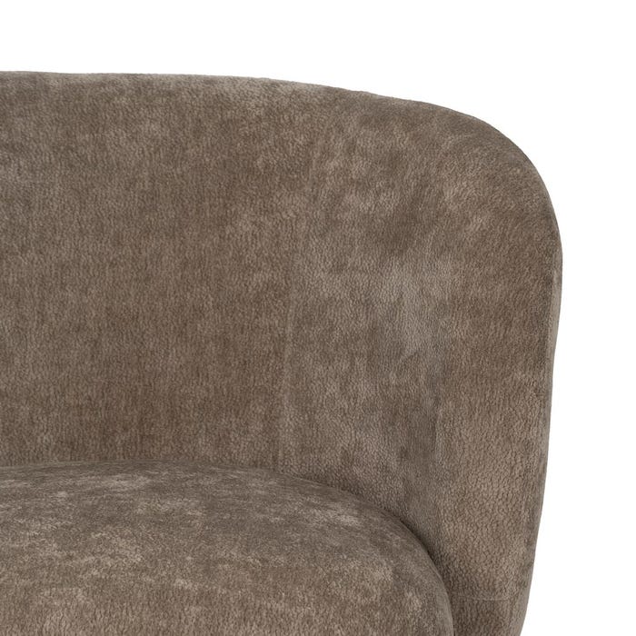 Taupe Birch Wood Armchair Living Room 85 x 79 x 66 cm