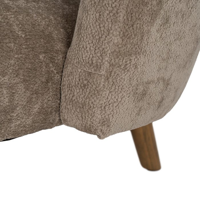Taupe Birch Wood Armchair Living Room 85 x 79 x 66 cm