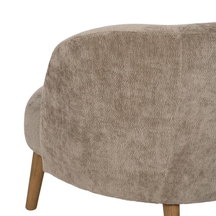 Taupe Birch Wood Armchair Living Room 85 x 79 x 66 cm
