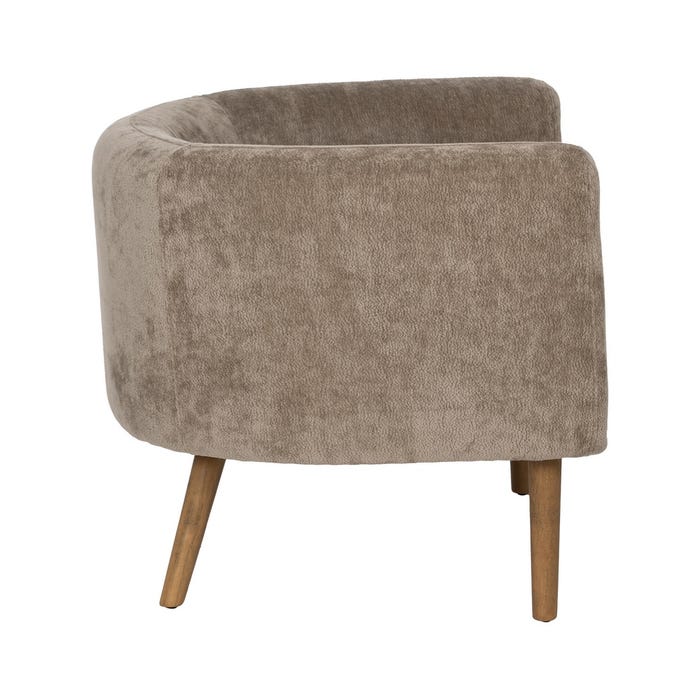 Sillón Taupe Madera De Abedul Salón 73 X 73 X 68 Cm