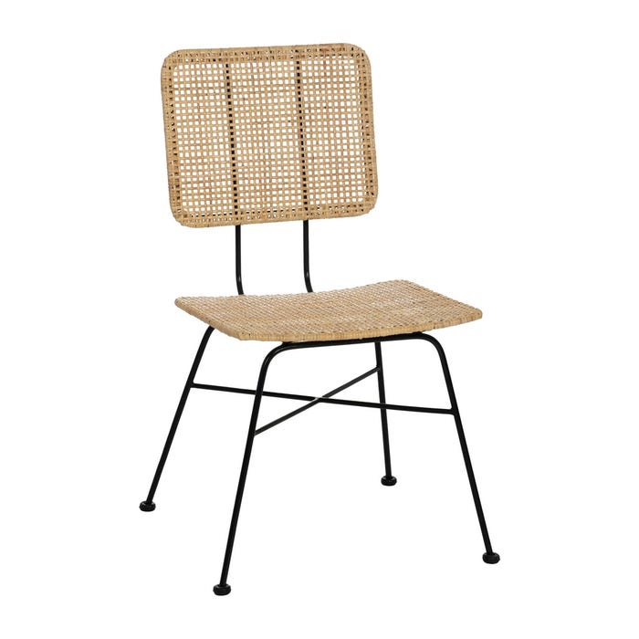 Silla Fibra Natural-Metal Salón 51 X 50 X 84 Cm