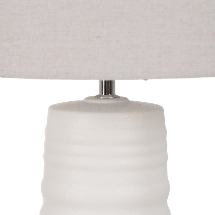 Lámpara Mesa Blanco Cerámica Iluminación 35 X 35 X 63 Cm