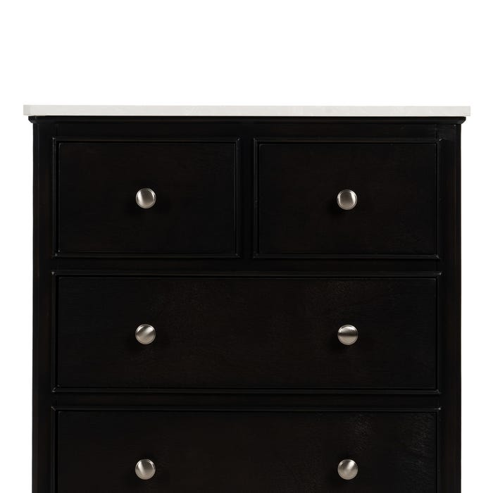 Cómoda Negro Mármol-Dm 60 X 33 X 75,50 Cm